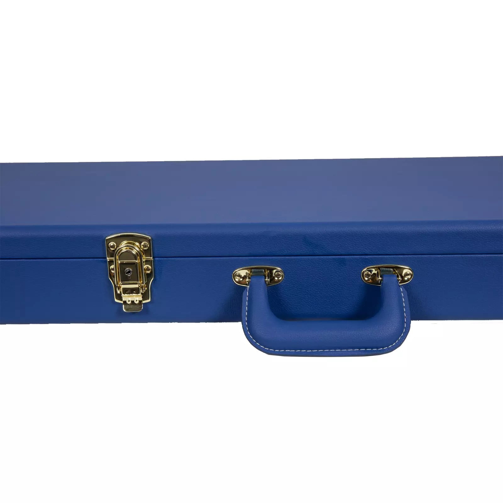Crossrock Designer Series- Wooden Case for Fender Stratocaster and Telecaster Guitars- Security Lock, Metal Feet, Storage Space- Vibrant Blue