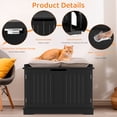 thumbnail image 2 of WSWJY Wooden Hidden Cat Litter Box Enclosure Furniture, Decorative Hidden Cat Washroom House, Multi-Style Concealed Cat Litter Cabinet for Indoor Cats 29.8'' Black, 2 of 13