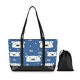 thumbnail image 7 of FORMRS Canvas Laptop Tote Bag for Women with 15.6" Computer Compartments Shoulder Handbag, White Polar Bear, 7 of 7