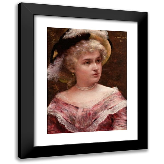 Aleksander Gierymski 11x14 Black Modern Framed Museum Art Print Titled - Rococo Lady (1881)