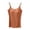 Coffee, variant on Plus Size Camisole Tops for Women Built in Bra with Padding Spaghetti Strap Tank Top with Shelf Bras White,M