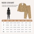 thumbnail image 3 of Rateoe Brown Flowers Pattern Womens Pajamas Set Long Sleeve Sleepwear Button Down Nightwear Soft Cotton Pj Lounge Sets, 3 of 9