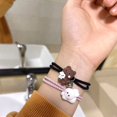 thumbnail image 4 of 2 uds. Pulseras magnéticas para abrazar oso, bonita pareja de dibujos animados, pequeña banda de goma, pulsera para novia, cuerda para el pelo, 4 of 5