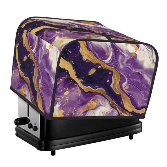 Picia Purple Gold Marble Swirls Print 4 Slice Toaster Cover , Toaster Protector Dustproof Kitchen Appliance Cover, Kitchen Appliance Dustproof Protector