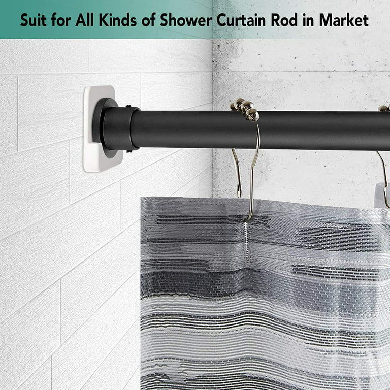 2 Pack Adhesive Shower Curtain Rod Tension Holder, Shower Rod