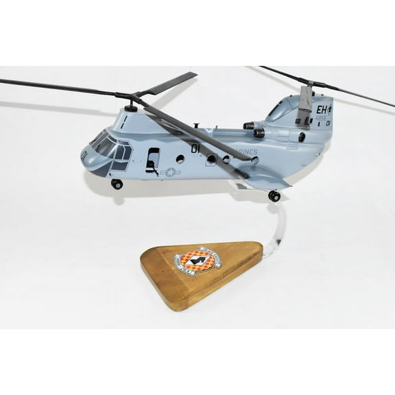 HMM-264 Black Knights (01) CH-46 Model, 1/38 (14") Scale, Mahogany, Phrog