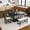 Gray, variant on Modern 6-Piece Half Round Dining Table Set for 6, 59" L Rectangular Table with 4 Upholstered Chairs & 1 Bench, Solid Wood Kitchen Dining Rooms Table Set for Kitchen