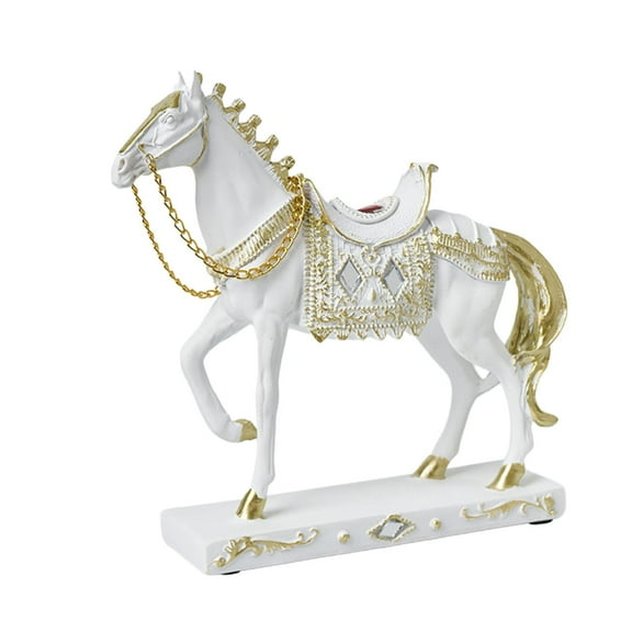 Baoblaze Horse Statue Animal Model Horse Figurine for Bedroom Furniture Animal Lovers White