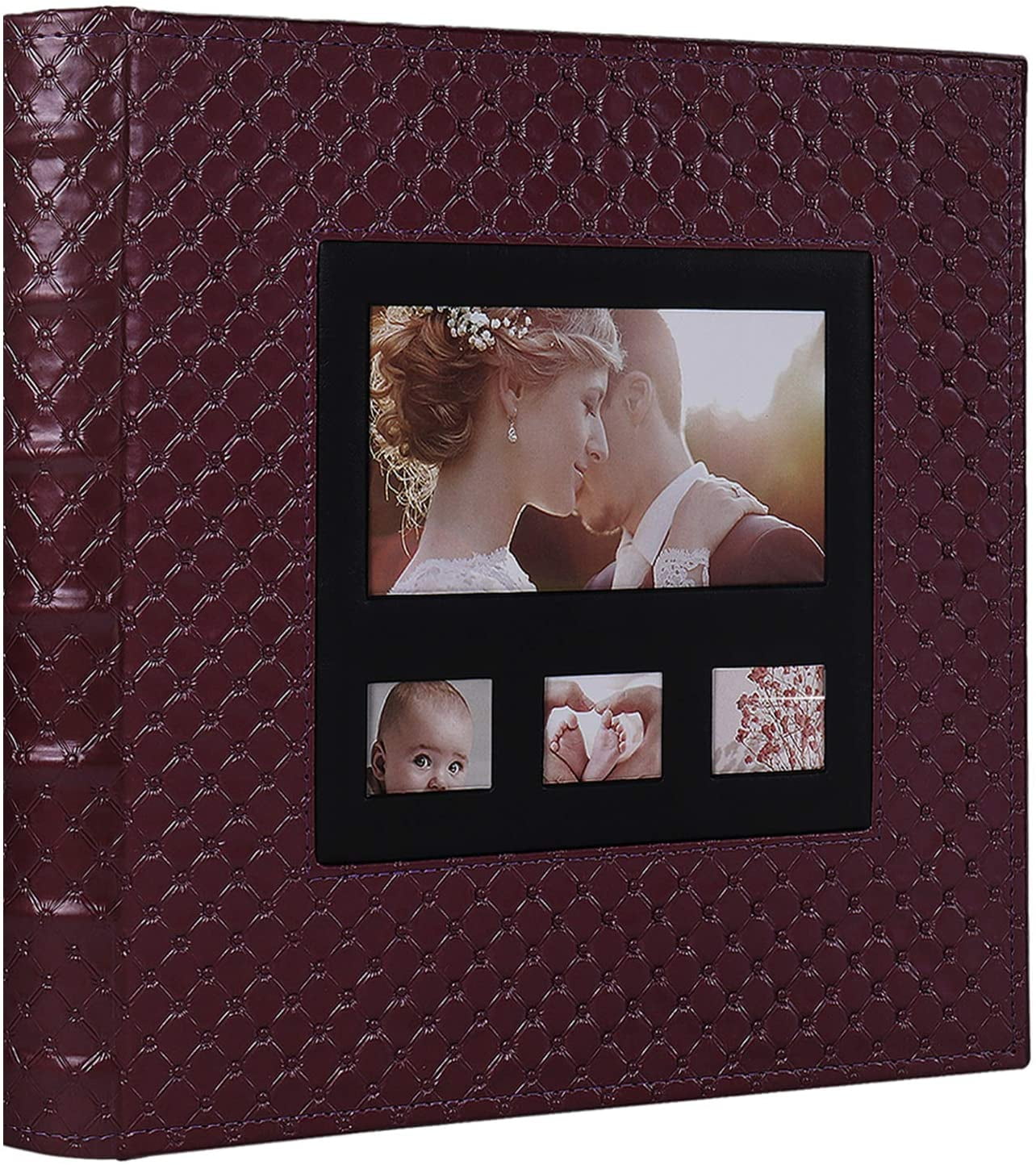 Picture Album Book For 600 4x6 Photos Button Grain Leather Cover Large