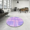 thumbnail image 3 of Ahgly Company Indoor Round Patterned Heliotrope Purple Area Rugs, 5' Round, 3 of 6