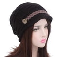 thumbnail image 1 of Gorros de lana para mujer, gorro de esquí de lana cálido de invierno tejido a crochet elástico, 1 of 5