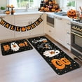 thumbnail image 4 of Halloween Kitchen Rugs and Mats for Floor, Halloween Decorations for Home, 2 Pcs Non-Slip Backing Pumpkin Mat, Halloween Decor Holiday Kitchen Rug Sets with Runner (Boo, 17"x47.2"+17"x30"), 4 of 6