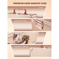 thumbnail image 5 of OMIRO Makeup Box with Detachable Magnetic LED Mirror, Travel Train Case with Brush Holders & Adjustable Dividers, Rose Gold, 5 of 6