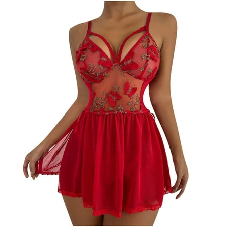 Lolmot Sexy Women Lingerie Perspective Outfit Dress Temptation Babydoll  Underwear Sleepwear Underdress Suit