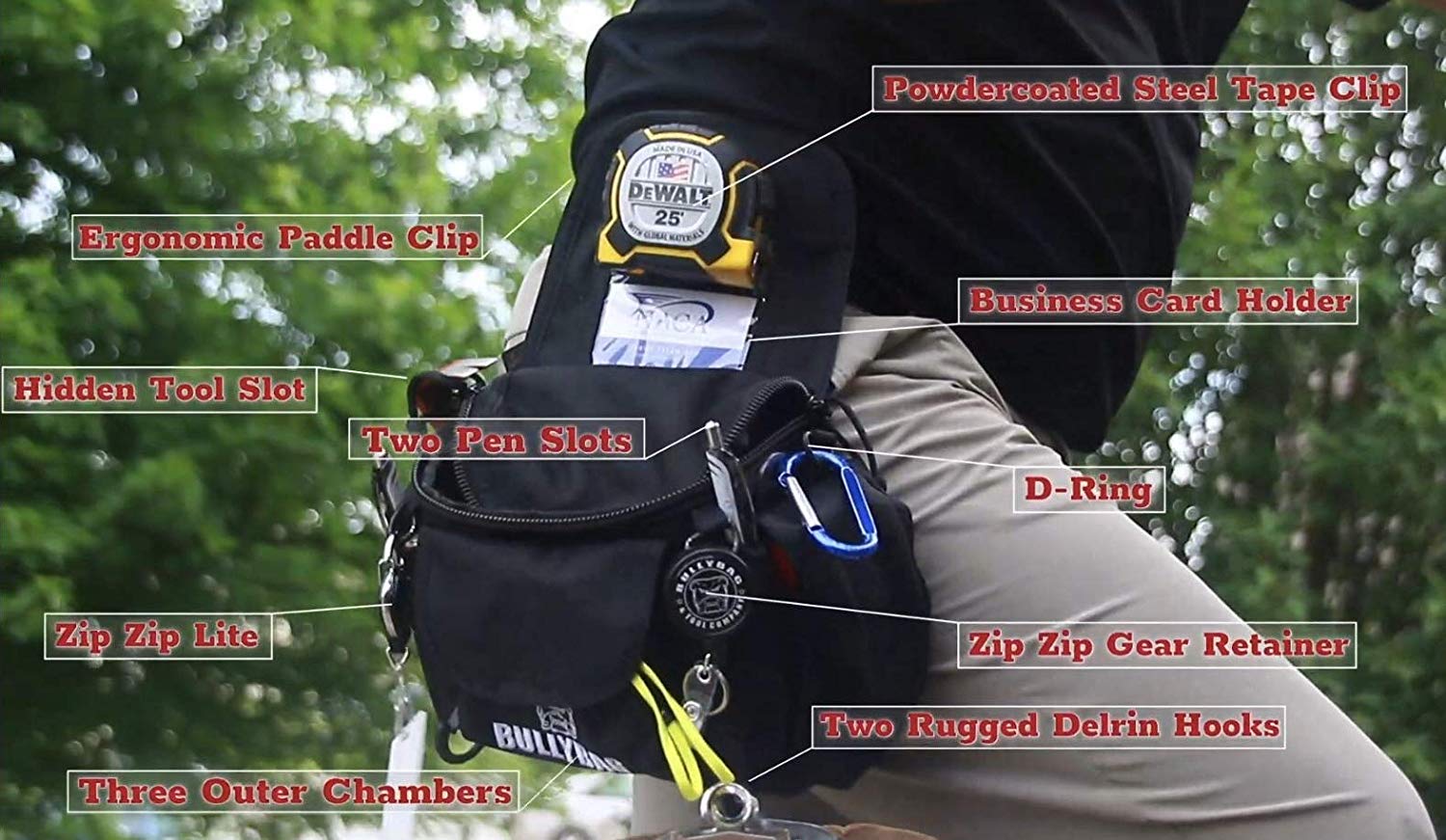 BullyBag Ultra Pouch w Paddle Hip Clip, Badge & Gear Retainers