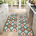 thumbnail image 4 of Kitchen Rugs Sets Of 2,Multicolor Ethnic Geometric Pattern Anti Fatigue Kitchen Mat Rugs Non Slip Washable,Decorative Kitchen Floor Mats for Kitchen,Sink,Laundry,17"X47", 4 of 5