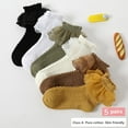 thumbnail image 4 of Lroveb Crew Socks for Women Ruffle Lace Socks 1 Pair Decor Thin High Elasticity Anti Slip Soft Breathable Solid Color Sweat Absorption No Odor Socks, 4 of 4