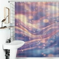 thumbnail image 3 of Purple Blue And Gold Wave Shower Curtain Modern Home Bathroom Bathtub Decor Waterproof Fabric with 12PCS Hooks, 3 of 6