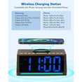 thumbnail image 6 of Retro Digital Alarm Clocks for Bedrooms with Large Numbers, Desk Clock with Wireless Charging Station, 7 Mood Lights, Dimmer, Snooze, 12/24H, Loud Alarm Clock for Heavy Sleepers Adults, Vintage Décor, 6 of 7