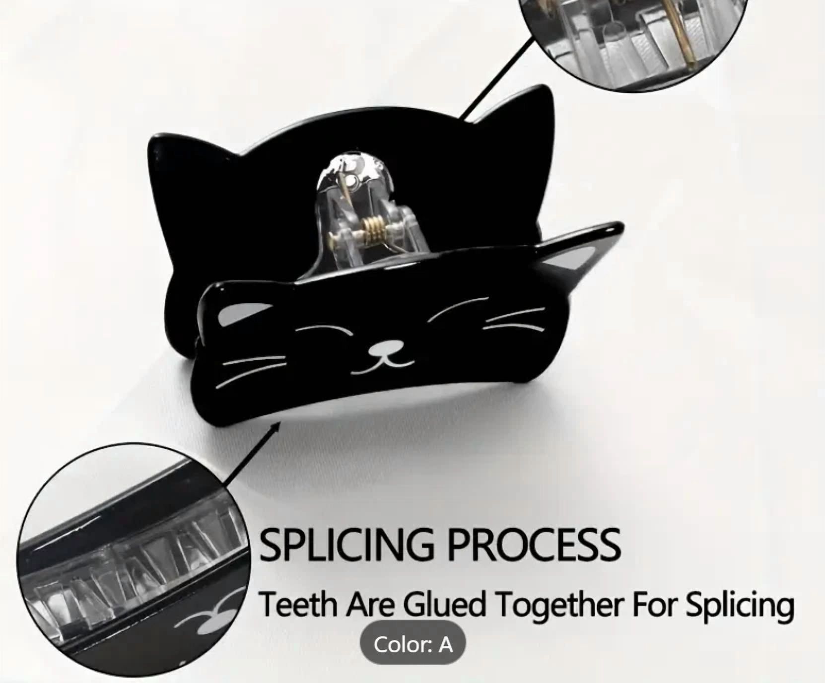 Black Cat Cartoon Hair Clip Non-Slip Strong Durable Sweet Y2K Style Accessory