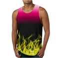 thumbnail image 2 of Tdoqot Mens Tank Tops- Crewneck Summer Casual Sleeveless Loose Fit Print Tank Yellow Size 2XL, 2 of 5