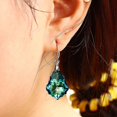 thumbnail image 3 of Pendientes colgantes de hojas barrocas para mujer, alfileres chapados en plata ER, 3 of 3