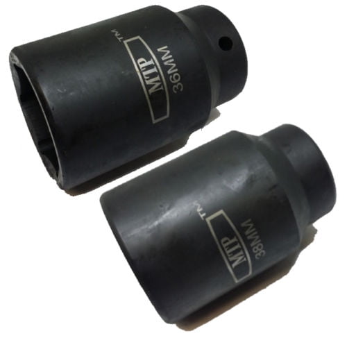SAE Deep Air Impact Socket CrV Heated Treated 6 Point Metric 1/2" Drive 