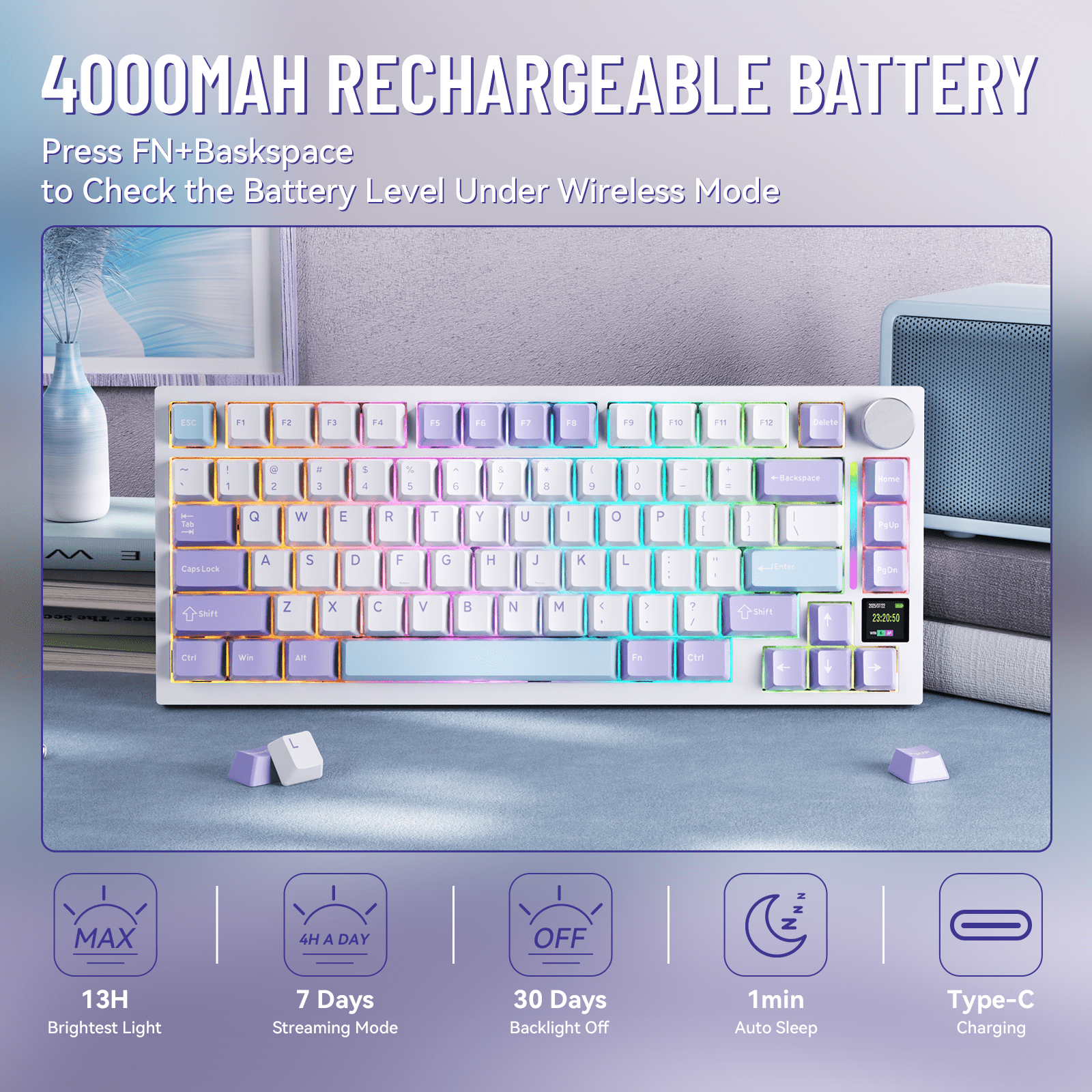 ATTACK SHARK X820ULTRA Mechanical Keyboard with C01ULTRA Coiled Cable