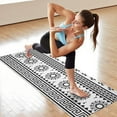 thumbnail image 6 of Black and White Geometric Boho Pattern Hot Yoga Mat Towel Non Slip for Hot Yoga - Quick-Drying Yoga Mat Cover with 4 Corner Pockets with Travel Bag - Hot Yoga Towel Non Slip 70"x26", 6 of 6