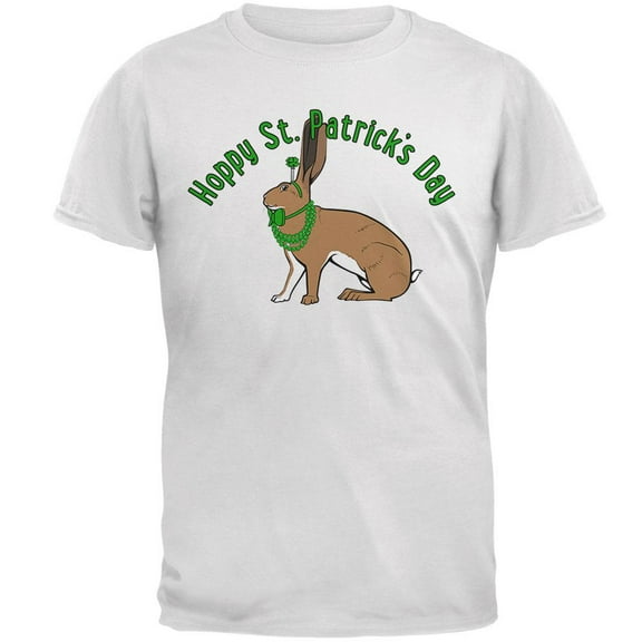 St. Patrick's Day Irish Hare Rabbit Pun Mens T Shirt White SM