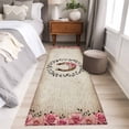 thumbnail image 4 of Runner Rug 2'x6', Pink Roses Washable Non-Slip Hallway Runner Rugs, Spring Horseshoes Floral Leaves Vintage Bedside Rugs Floor Mats Carpet Runners for Kitchen Bathroom Laundry Room, 4 of 8