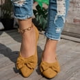 thumbnail image 6 of YLYL Women's Suede Bow Pointed Toe Flat Shoes Slip on Soft Comfy Casual Dress Ballet Flats, 6 of 6