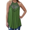 thumbnail image 2 of POINTERTECK Women's Casual Summer Cute Lace Halter Neck Flowy Pleated Workout Sleeveless Tank Tops T-shirts Blouses, 2 of 5