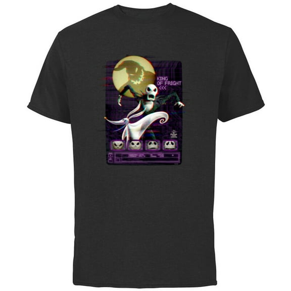 Tim Burton’s The Nightmare Before Christmas King of Fright - Short Sleeve Cotton T-Shirt for Adults - Customized-Black