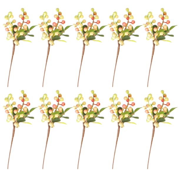 Yuarrent 10x bayas artificiales de larga duración para decoración de pasteles línea suave y plantas anticorrosión Decoración Rosa 25cm
