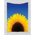 thumbnail image 1 of Yellow and Blue Tapestry, Sunflower with Summer Sky Agriculture Themed Digital Design, Wall Hanging for Bedroom Living Room Dorm Decor, 40W X 60L Inches, Dark Brown Yellow and Blue, by Ambesonne, 1 of 2