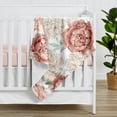 thumbnail image 2 of Sweet Jojo Designs Peony Floral Garden Pink and Ivory Baby Security Blanket, 2 of 5