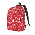 thumbnail image 1 of Vsdgher Christmas Hohoho Print Canvas Backpack Travel Rucksack Unisex Knapsack 15.7/17.7Inch Laptop Backpack for Work,College-Small, 1 of 5