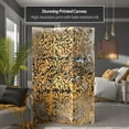 thumbnail image 2 of Red Lantern 6 ft. Tall Flowering Gold Canvas Room Divider - 3 Panel, Freestanding, Foldable Screen, 2 of 7