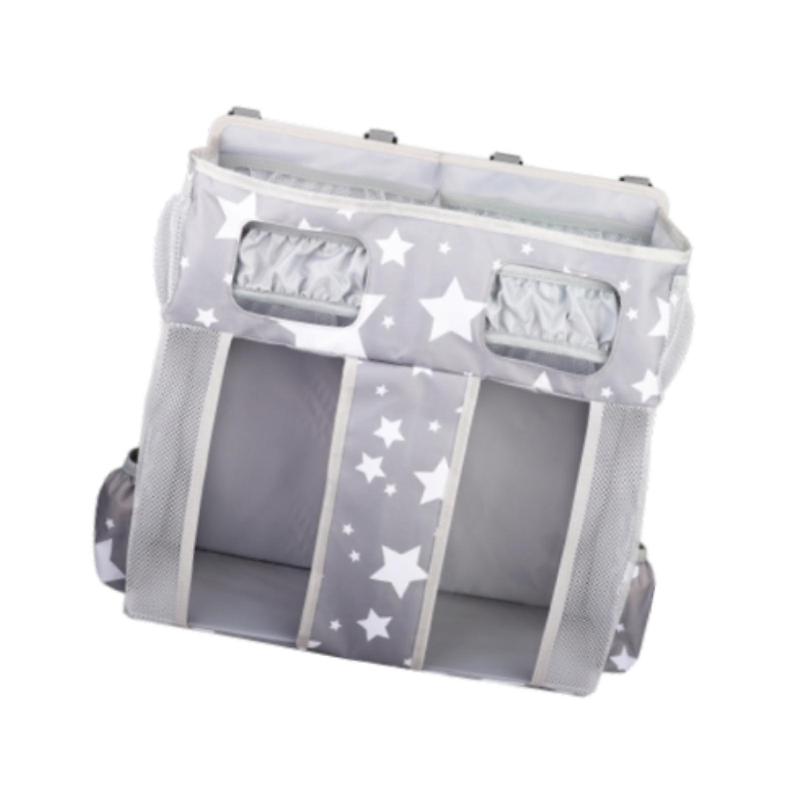 WeiLaiKeQi Hanging Diaper Organizer Spacious Changing Table Playard Baby Diaper Stacker Gray White Stars