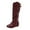 Wine, variant on Mid Calf Boots Women Flat Heel Round Toe Booties Women Fashion Casual Comfortable Versatile Solid Color Fall Winter Shoes Brown 6