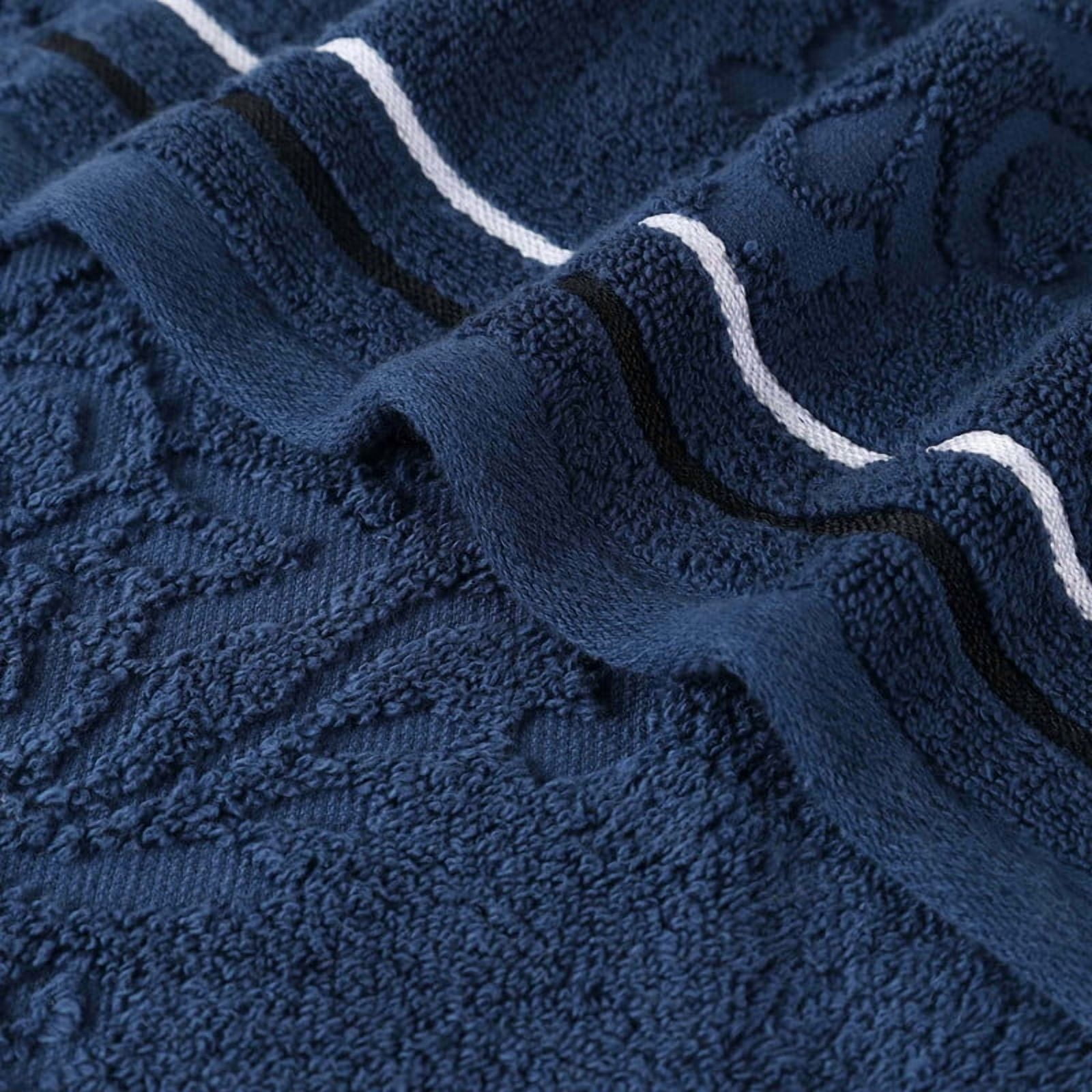 Superior Sadie Zero Twist Cotton Face Towel Washcloth Set of 12, Navy Blue