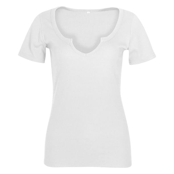 Plus size white v neck sale t shirt
