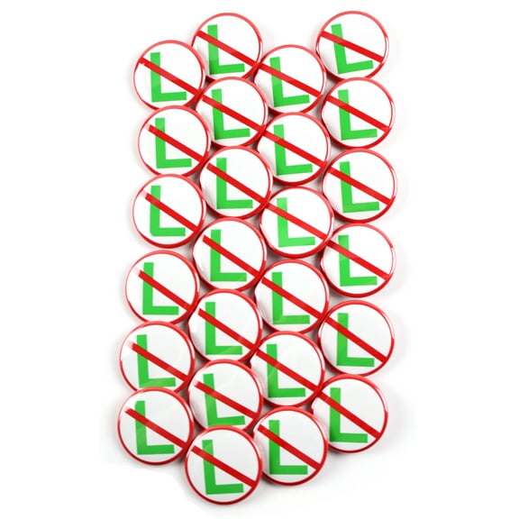 NO “L” - NOEL Christmas Holiday Pinback Buttons - 1.5 Inch Round - 25 Pack