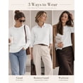 thumbnail image 5 of QUALFORT Women’s Crew Neck Pullover Sweater, Soft Lightweight Long Sleeve Knit Top, White, Size L, 5 of 7