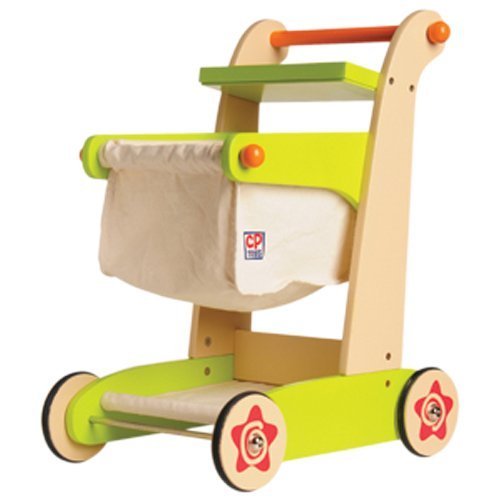 Juego de carrito de la compra de juguete constructive Playthings de madera Monaco con calculadora para sala de juegos, aula, preescolar y más Constructive Playthings 649829238685