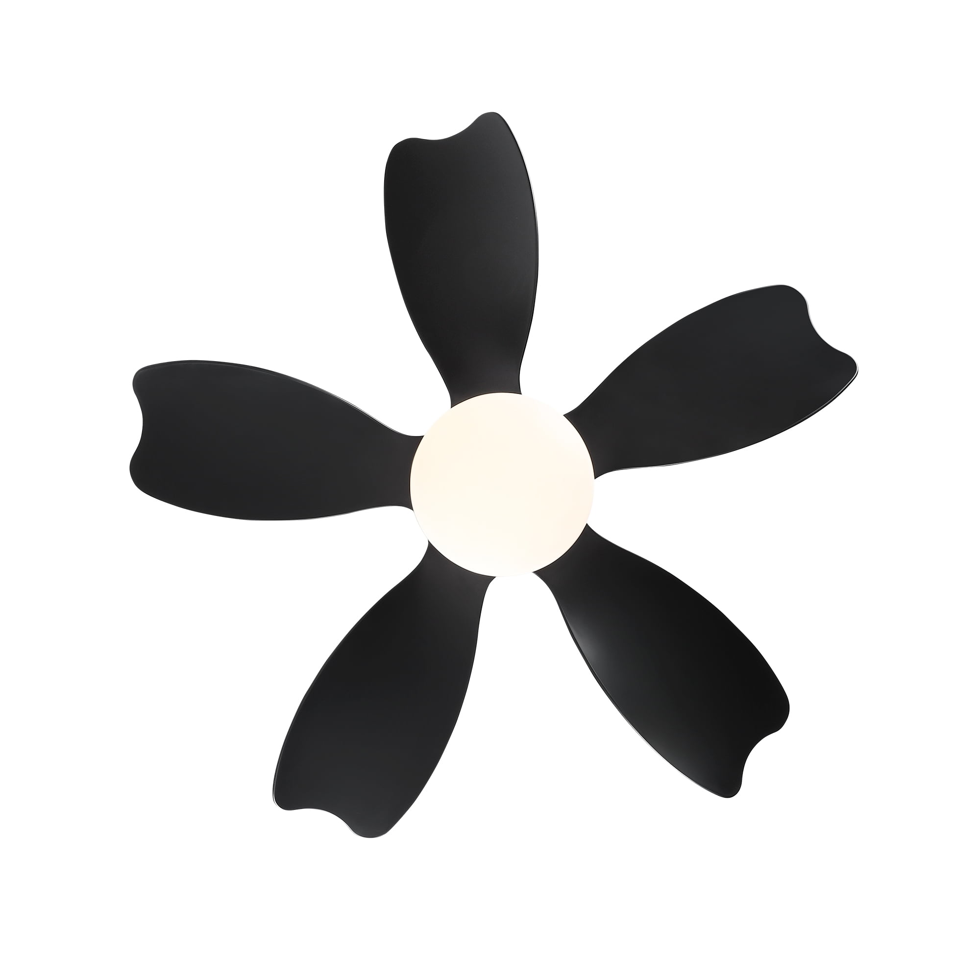30 inch Flush Mount Ceiling Fan with Light, Modern Black DC Motor Remote Control