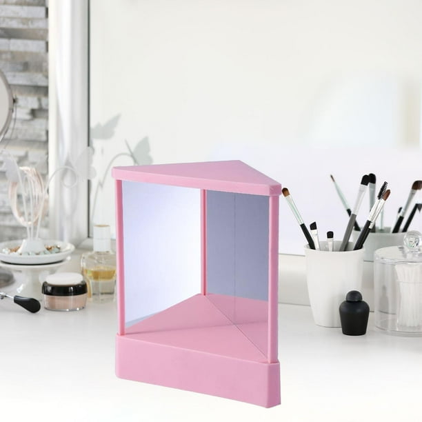 Espejo que no se invierte, reflejo de imagen real, espejo invertido, espejo de maquillaje para cosméticos, escritorio, tocador de maquillaje, mesa de rosa