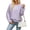 Purple, variant on Bxsruta Womens Long Sleeve Tops Crew Neck Lace Patchwork Loose Casual Pullover Blouses