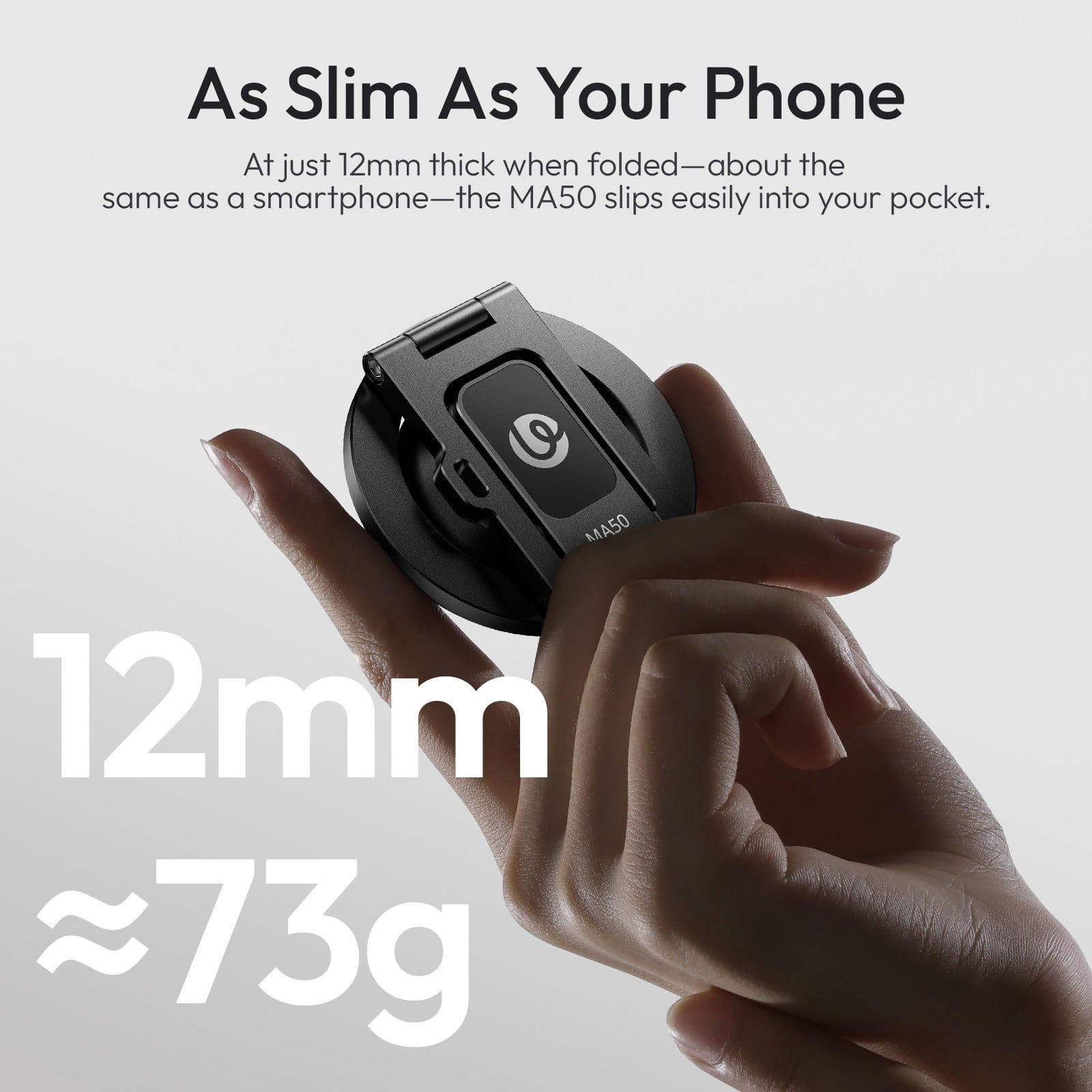 Ulanzi MA50 UKA Magnetic Phone Holder Stand is Compatible with MagSafe iPhone, Aluminum Alloy Foldable Mount with 1/4" Screw for Tripod & Selfie Stick